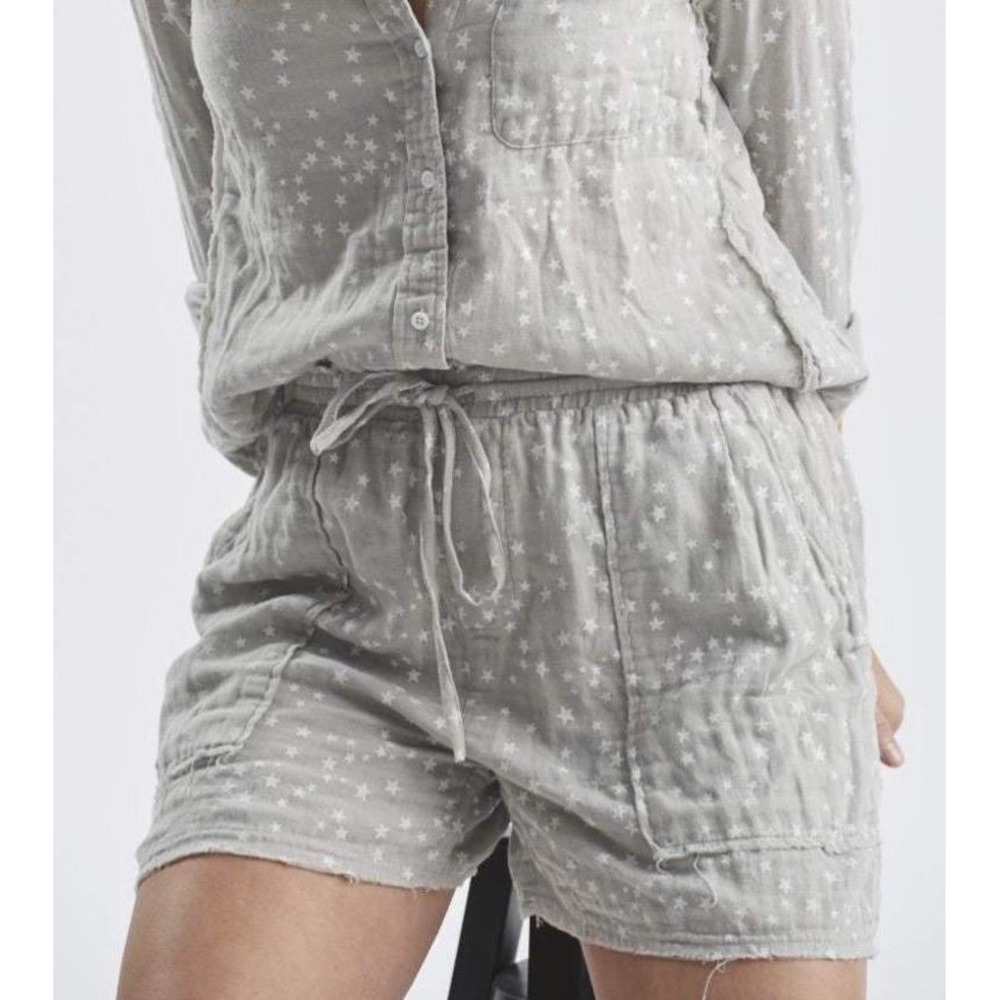 Melissa Nepton Julianna Shorts Womens XS Grey‎ Star Print Cotton Gauze Boho